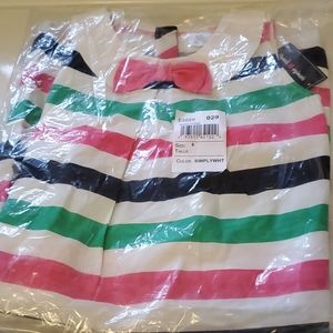 Girls Striped Shift Dress - Playful Poppies